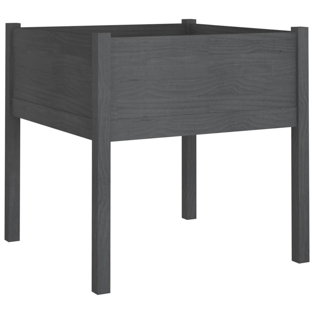 Boîte de planification Vidaxl 70x70x70 cm Gris de pin solide