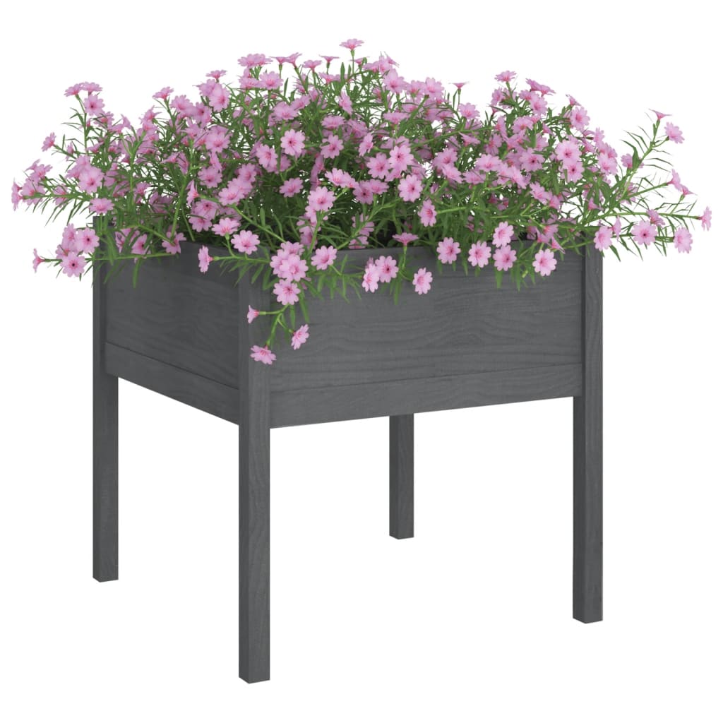 Boîte de planification Vidaxl 70x70x70 cm Gris de pin solide