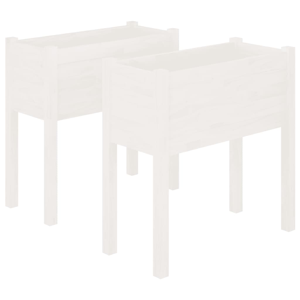 Jardinières vidaxl 2 st 70x31x70 cm en pin solide blanc
