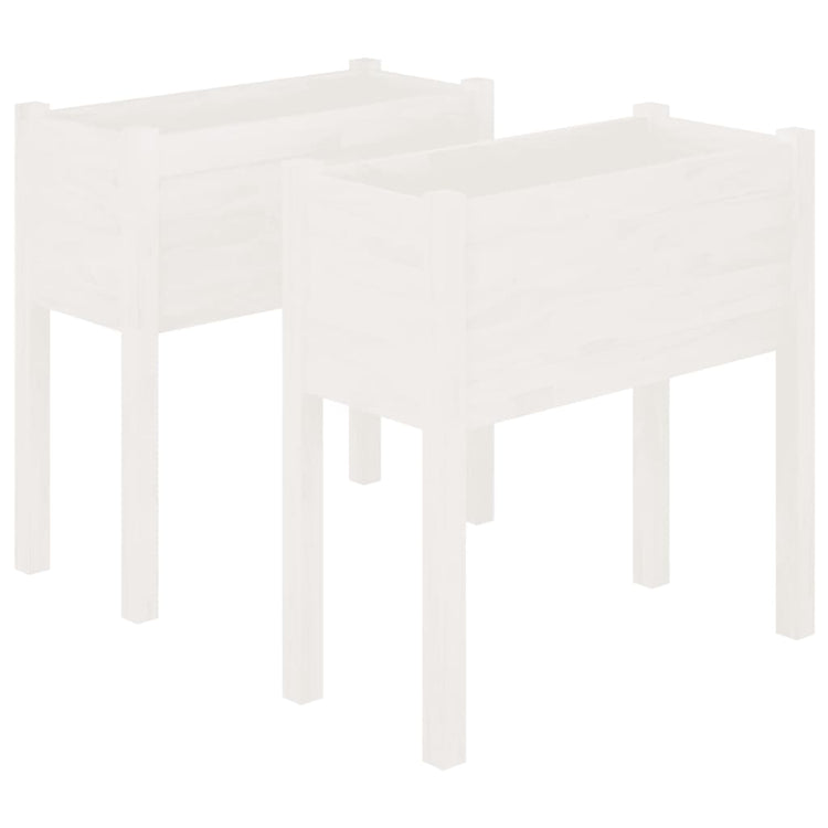 Jardinières vidaxl 2 st 70x31x70 cm en pin solide blanc