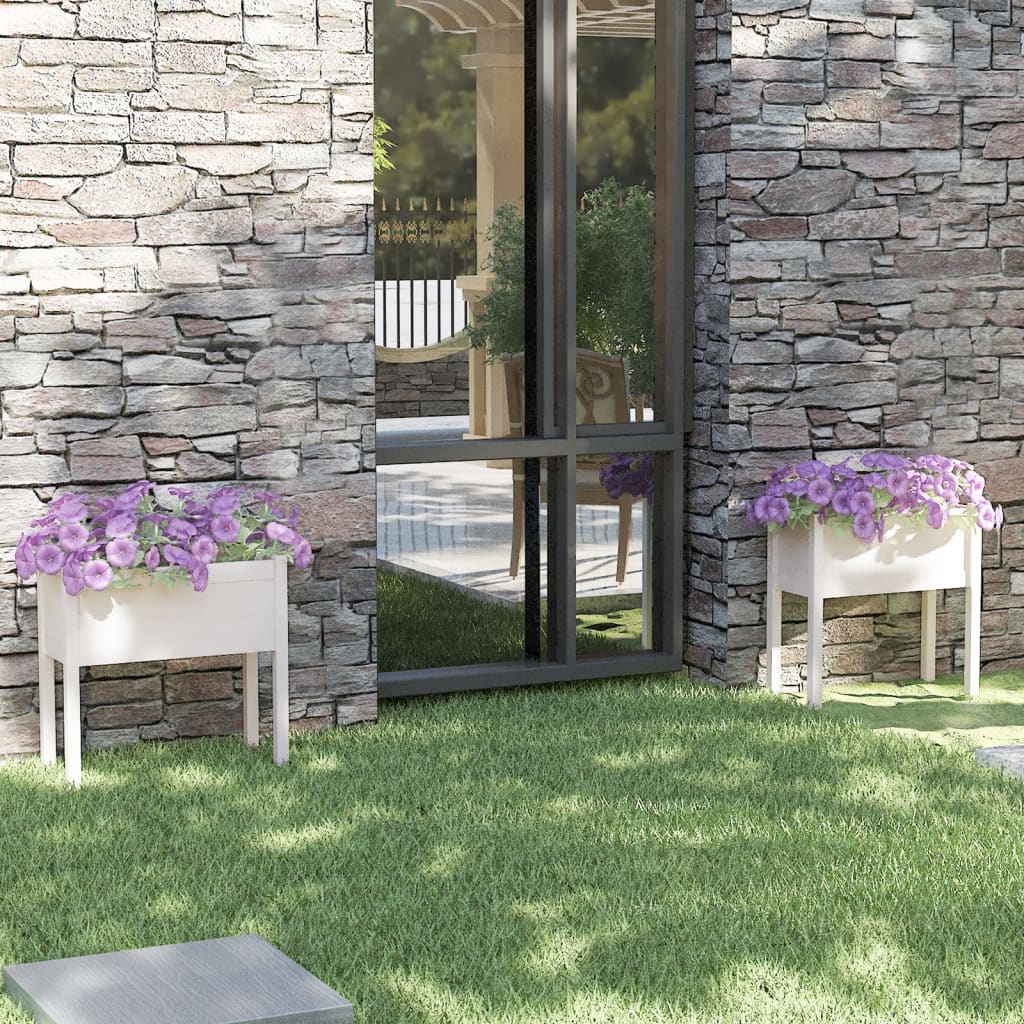 Jardinières vidaxl 2 st 70x31x70 cm en pin solide blanc
