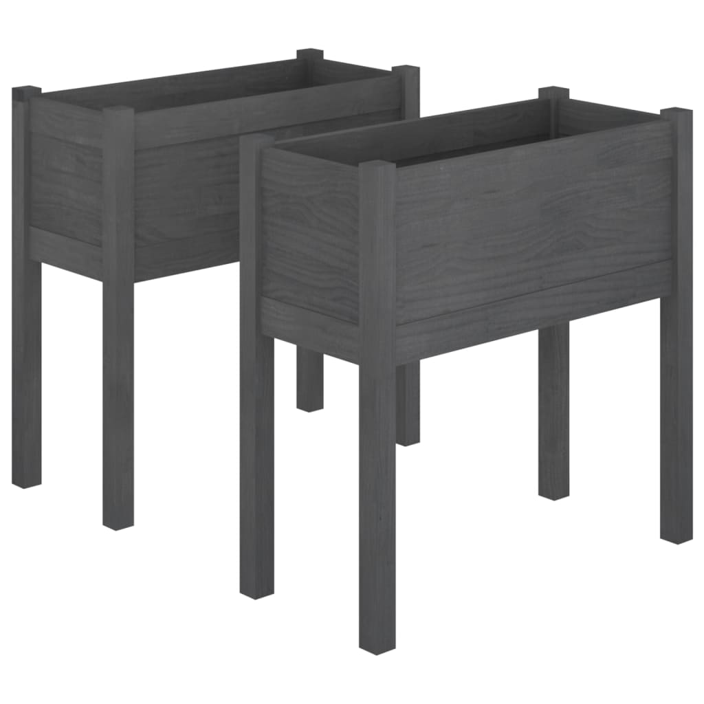 Vidaxl Planters 2 ST 70x31x70 cm Gris de pin solide