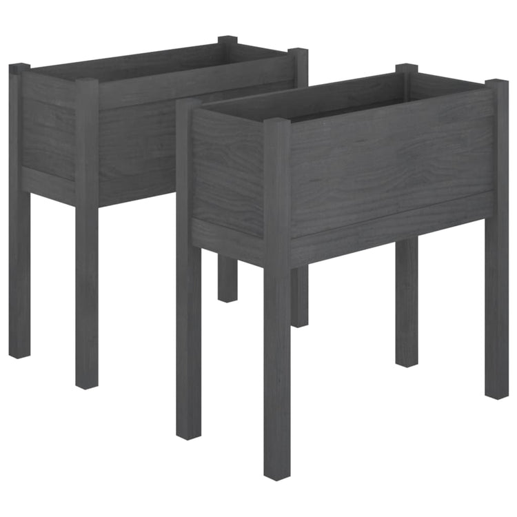 Vidaxl Planters 2 ST 70x31x70 cm Gris de pin solide