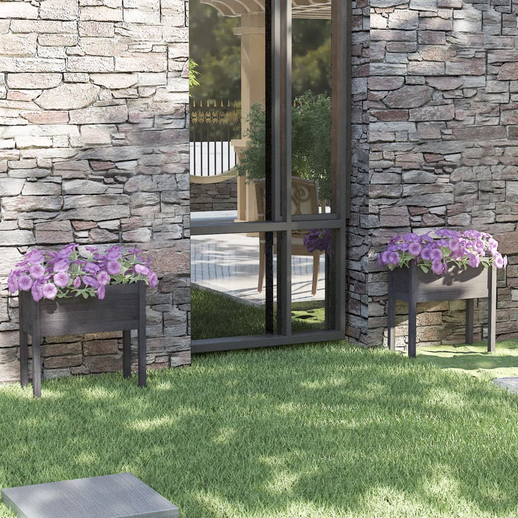 Vidaxl Planters 2 ST 70x31x70 cm Gris de pin solide