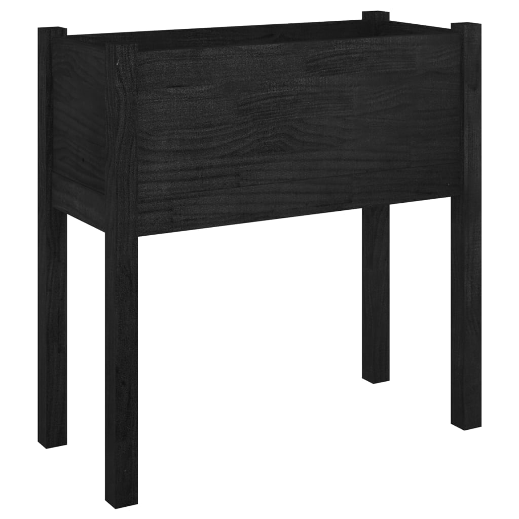 Jardinières vidaxl 2 st 70x31x70 cm en pin solide noir