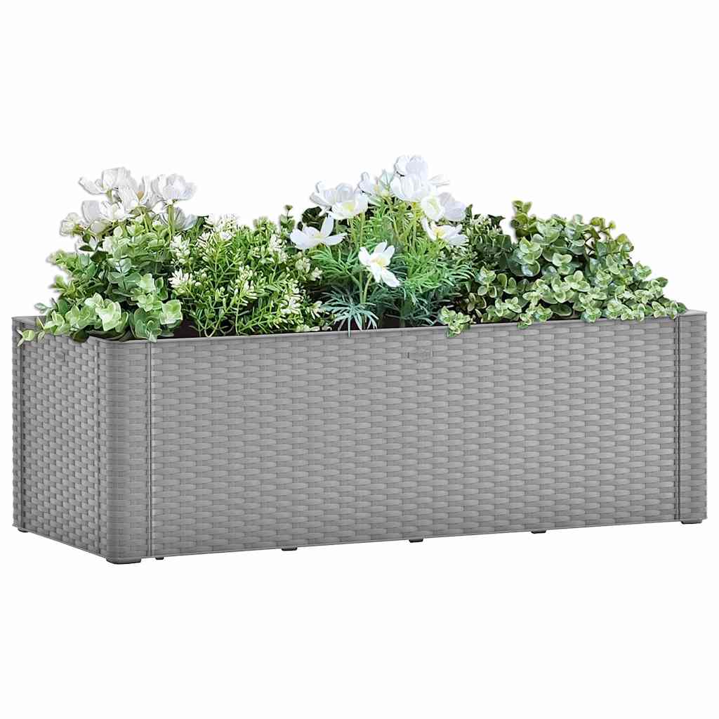 Planteur vidaxl élevé avec un système d'arrosage 100x43x33 cm gris