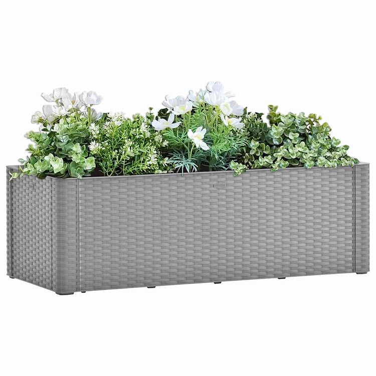 Planteur vidaxl élevé avec un système d'arrosage 100x43x33 cm gris