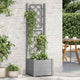 Planteur Vidaxl avec latwerk 43x43x142 cm pp en pierre gris