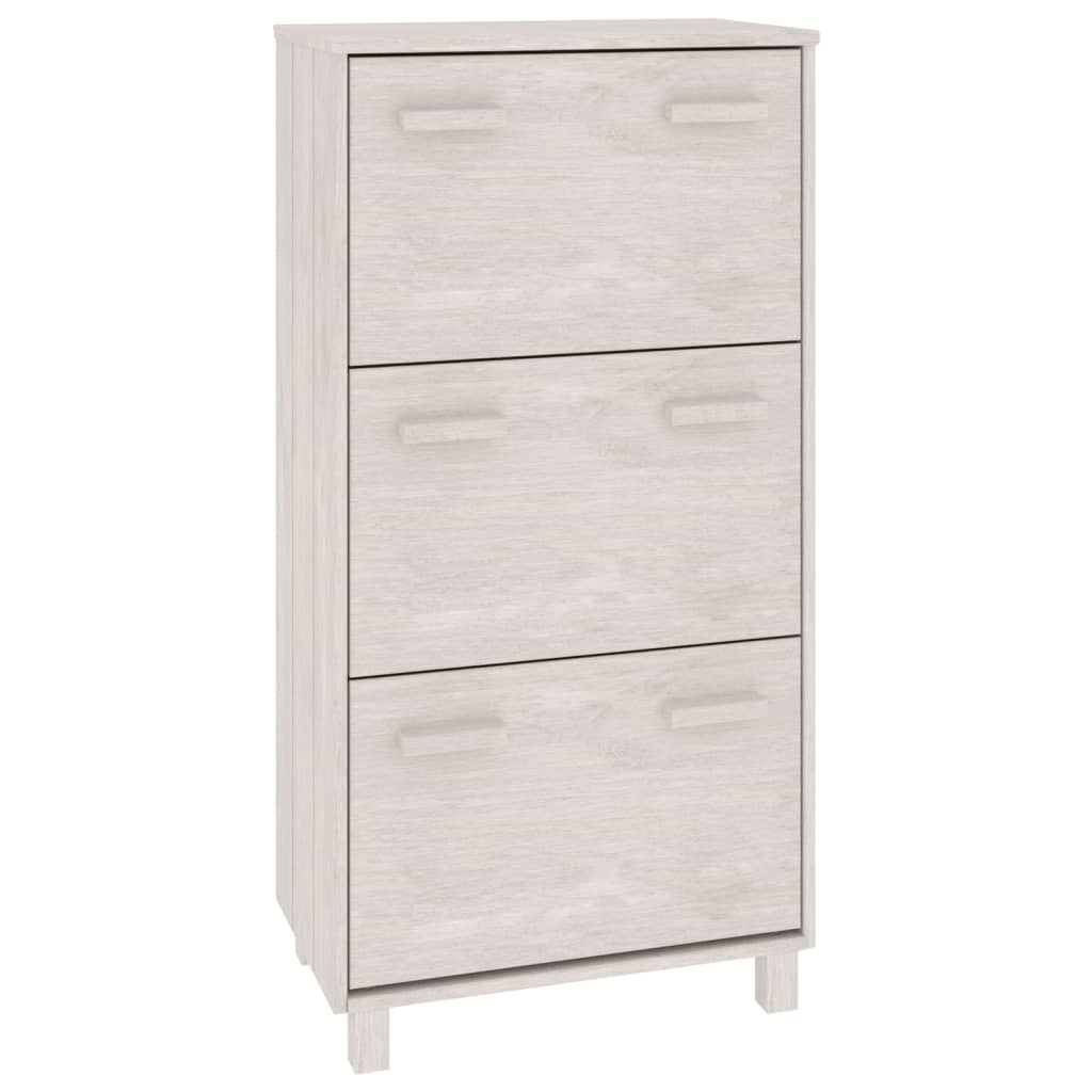 Armoire à chaussures vidaxl hamar 59.5x35x117 cm en pin massif blanc