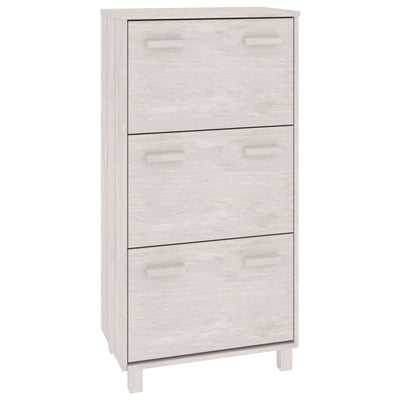 Armoire à chaussures vidaxl hamar 59.5x35x117 cm en pin massif blanc