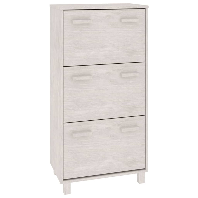 Armoire à chaussures vidaxl hamar 59.5x35x117 cm en pin massif blanc