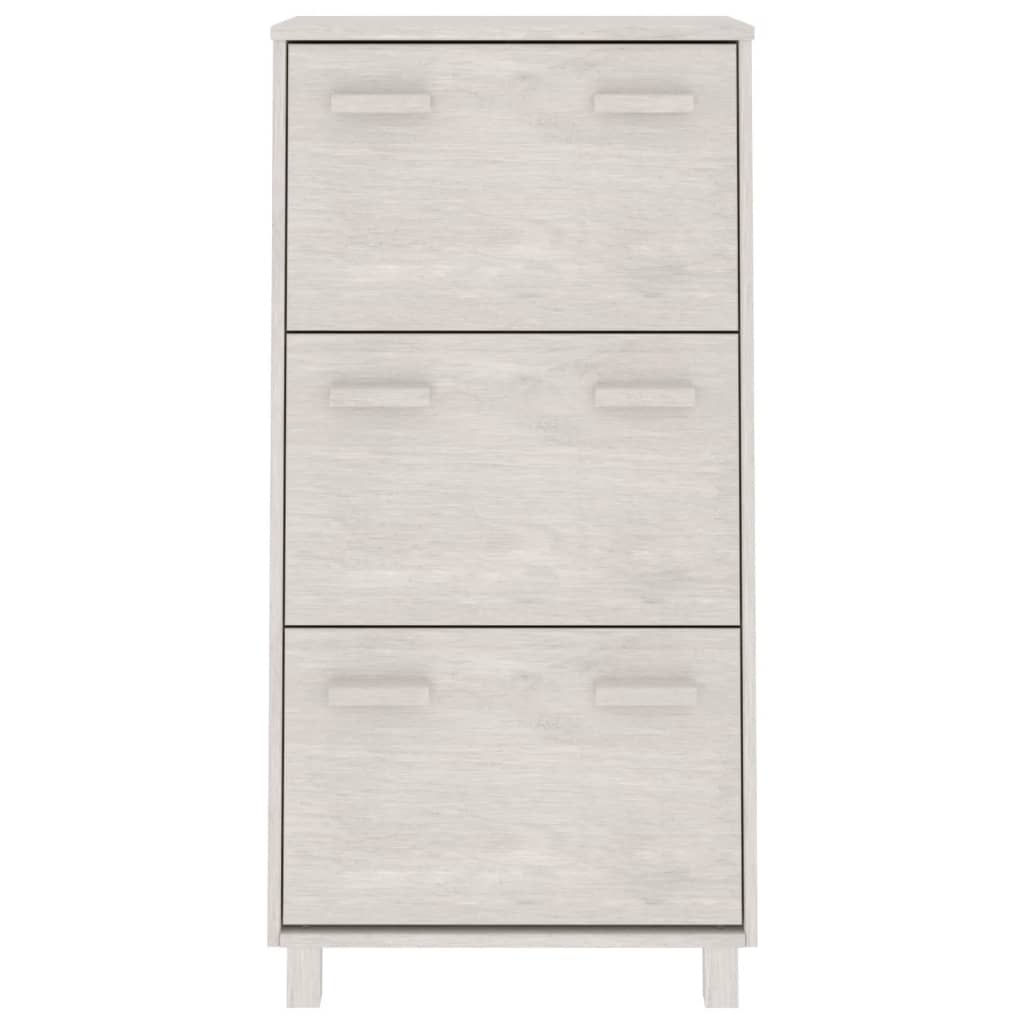 Armoire à chaussures vidaxl hamar 59.5x35x117 cm en pin massif blanc