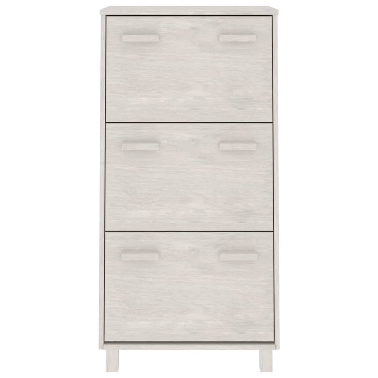 Armoire à chaussures vidaxl hamar 59.5x35x117 cm en pin massif blanc