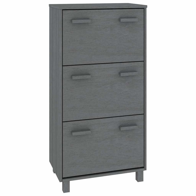 Armoire à chaussures vidaxl hamar 59.5x35x117 cm en bois de pin gris foncé