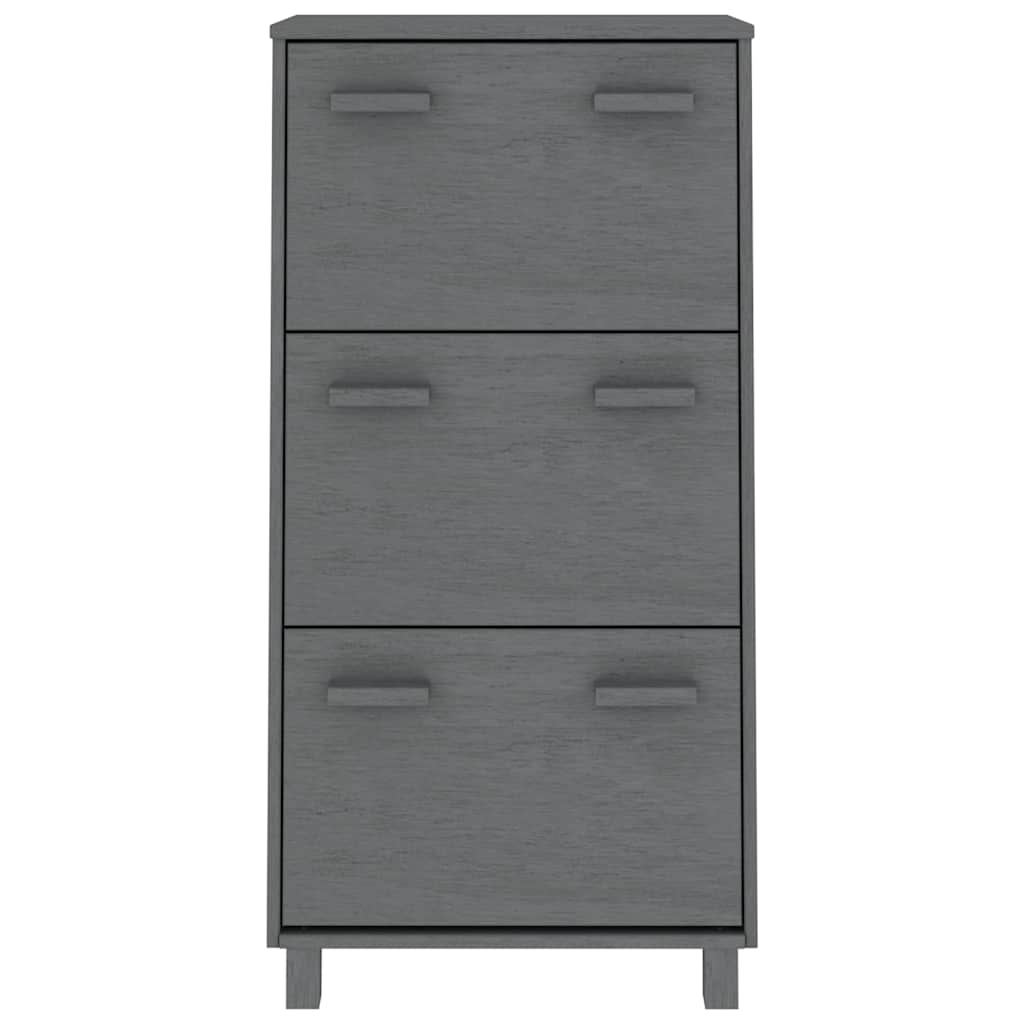 Armoire à chaussures vidaxl hamar 59.5x35x117 cm en bois de pin gris foncé