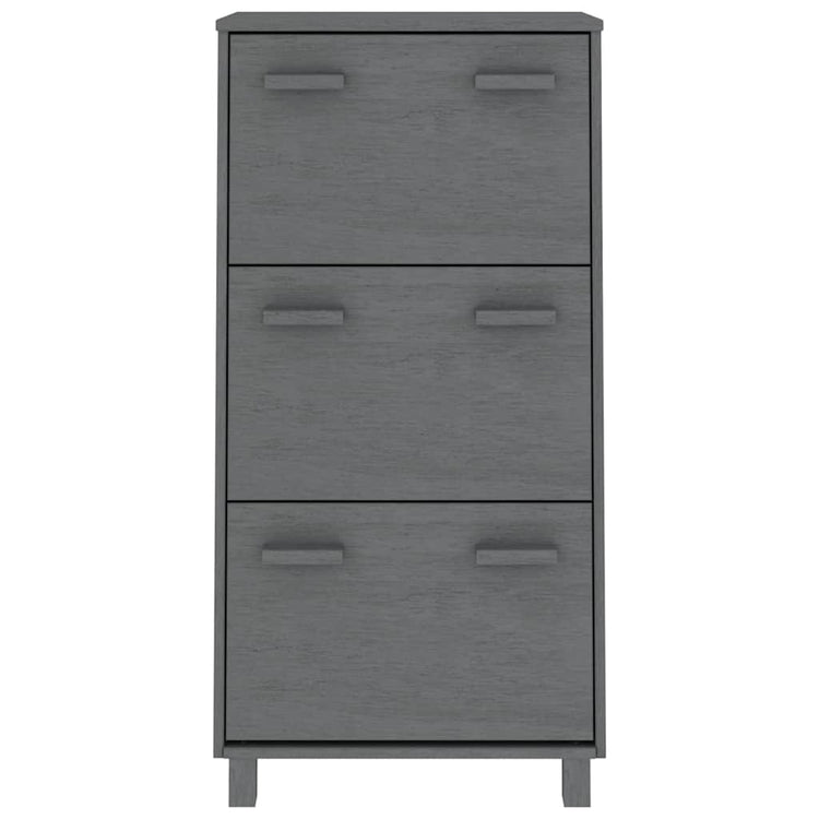 Armoire à chaussures vidaxl hamar 59.5x35x117 cm en bois de pin gris foncé