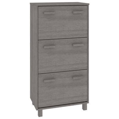 Armoire à chaussures vidaxl hamar 59.5x35x117 cm en pin massif gris clair