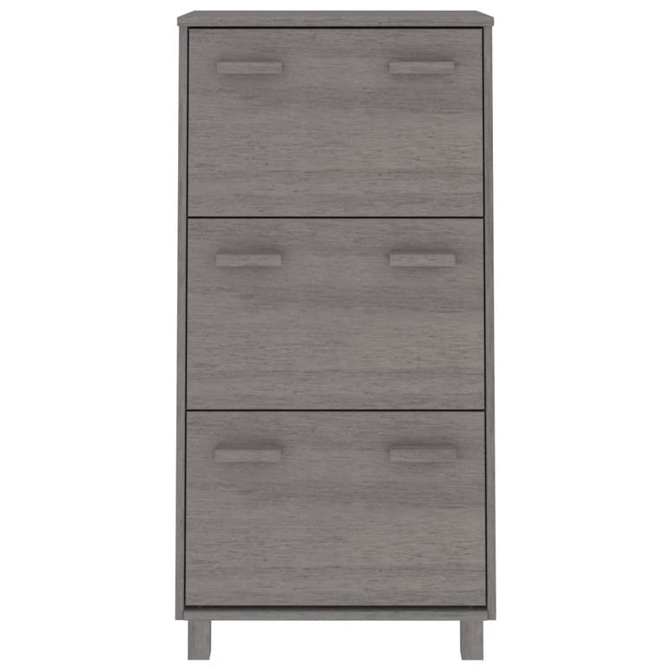 Armoire à chaussures vidaxl hamar 59.5x35x117 cm en pin massif gris clair