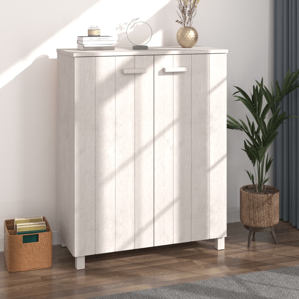 Armoire à chaussures vidaxl hamar 85x40x108 cm en pin massif blanc