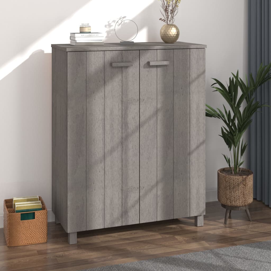 Armoire à chaussures vidaxl hamar 85x40x108 cm en pin massif gris clair