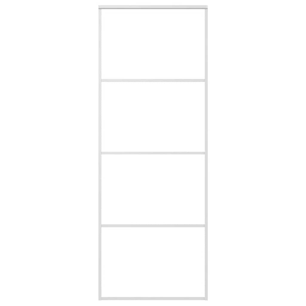 Vidaxl Porte coulissante 76x205 cm Verre ESG et aluminium blanc