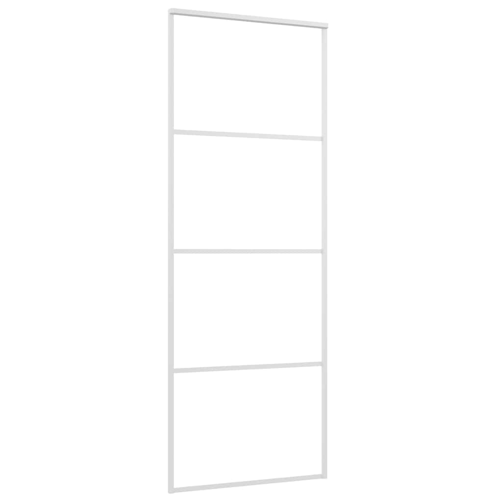 Vidaxl Porte coulissante 76x205 cm Verre ESG et aluminium blanc