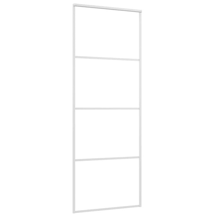 Vidaxl Porte coulissante 76x205 cm Verre ESG et aluminium blanc