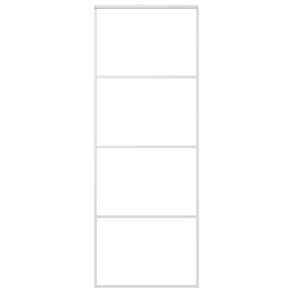Vidaxl Porte coulissante 76x205 cm Verre ESG mate et aluminium blanc