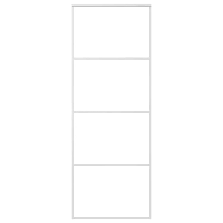 Vidaxl Porte coulissante 76x205 cm Verre ESG mate et aluminium blanc