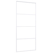 Vidaxl Porte coulissante 90x205 cm Verre ESG mate et aluminium blanc - afbeelding 3