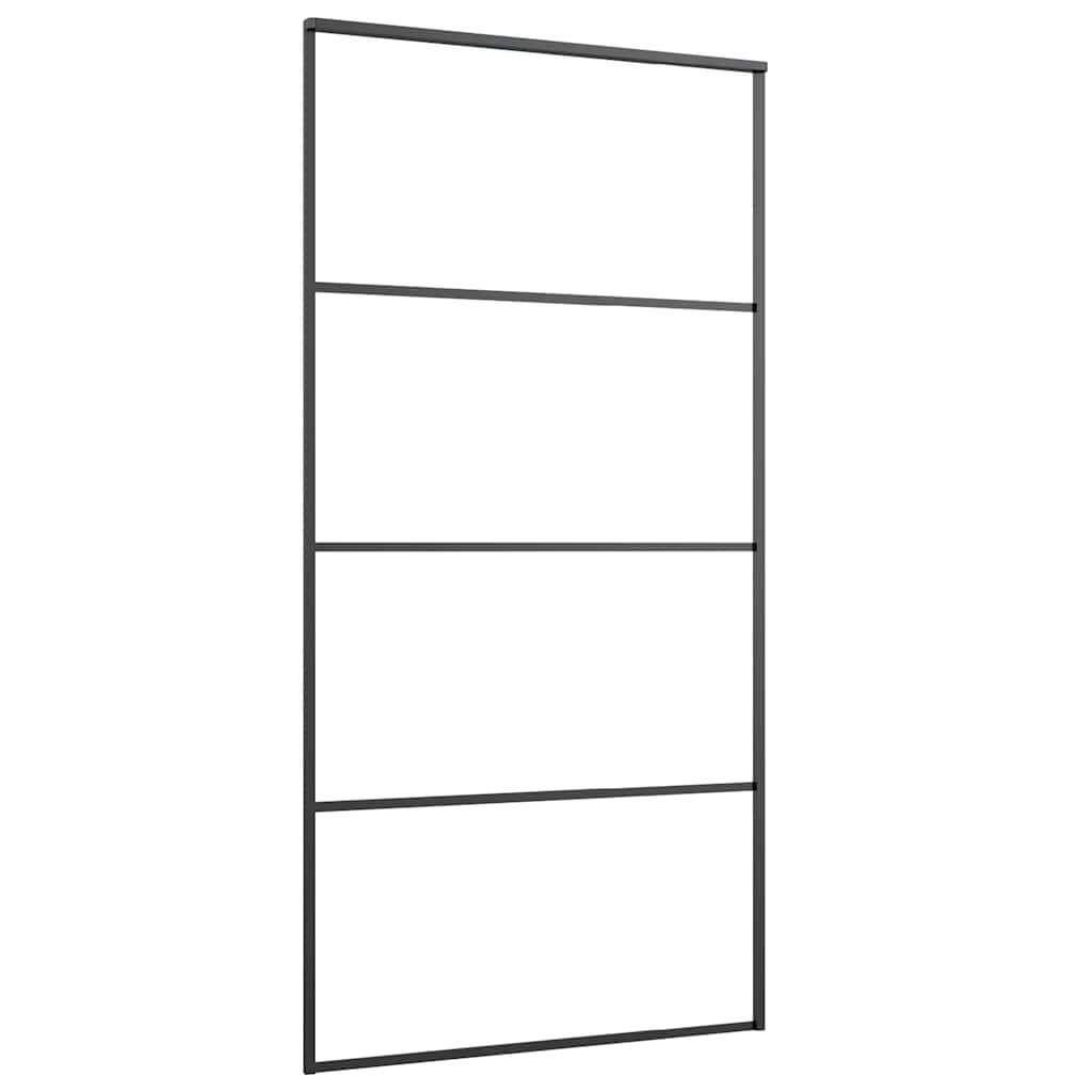 Vidaxl Porte coulissante 102.5x205 cm Verre ESG mate et aluminium noir