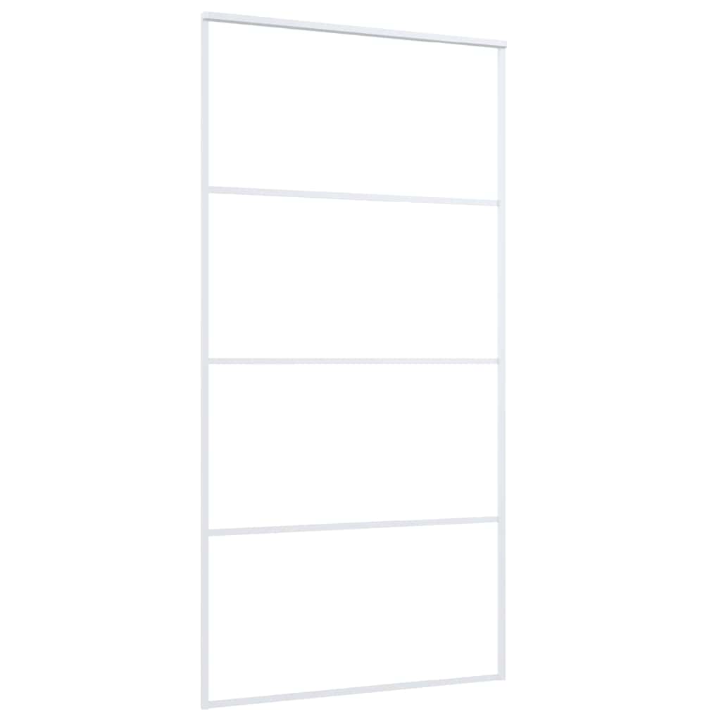Vidaxl Porte coulissante 102.5x205 cm Verre ESG et aluminium blanc