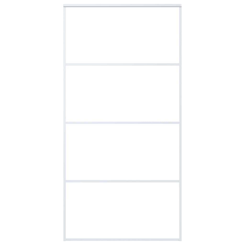 Vidaxl Porte coulissante 102.5x205 cm Verre ESG mate et aluminium blanc