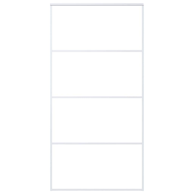 Vidaxl Porte coulissante 102.5x205 cm Verre ESG mate et aluminium blanc