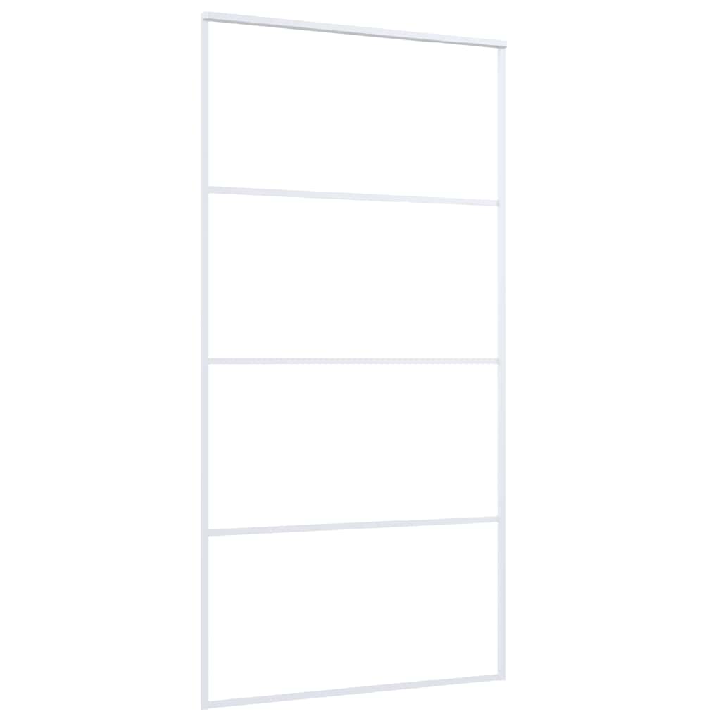 Vidaxl Porte coulissante 102.5x205 cm Verre ESG mate et aluminium blanc