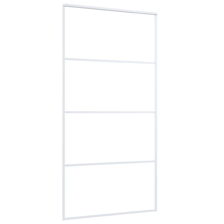 Vidaxl Porte coulissante 102.5x205 cm Verre ESG mate et aluminium blanc