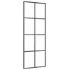 Vidaxl Porte coulissante 76x205 cm Verre ESG et noir en aluminium