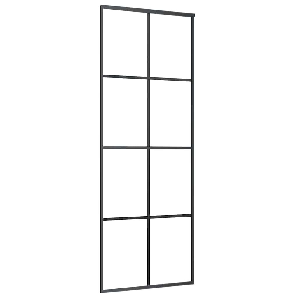 Vidaxl Porte coulissante 76x205 cm Verre ESG et noir en aluminium