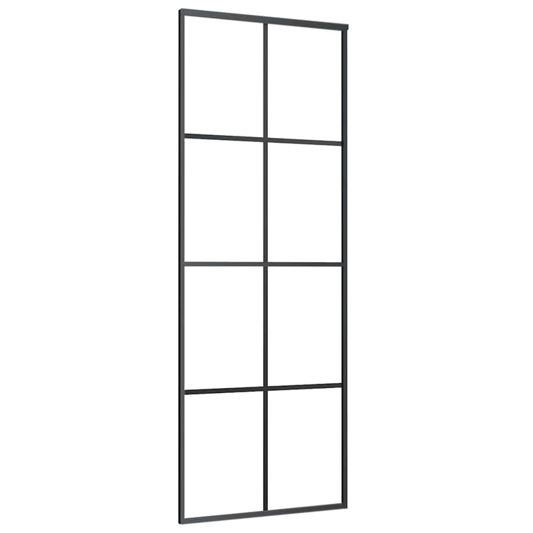 Vidaxl Porte coulissante 76x205 cm Verre ESG et noir en aluminium