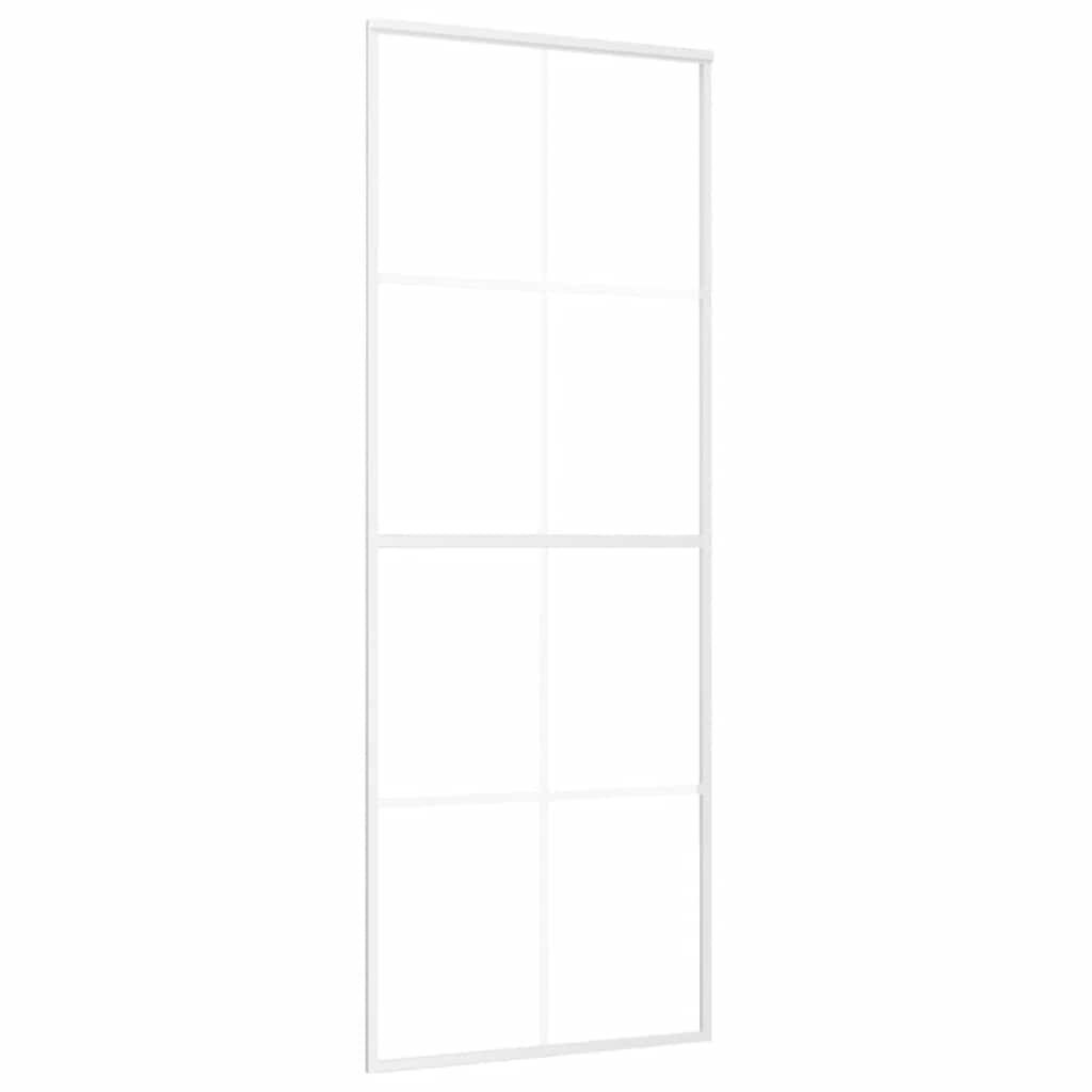 Vidaxl Porte coulissante 76x205 cm Verre ESG et aluminium blanc
