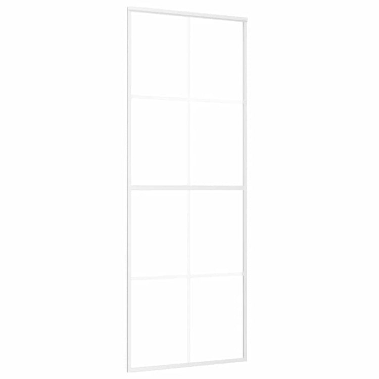 Vidaxl Porte coulissante 76x205 cm Verre ESG et aluminium blanc