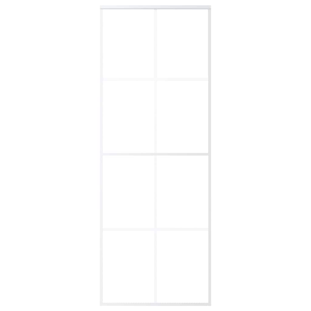 Vidaxl Porte coulissante 76x205 cm Verre ESG et aluminium blanc