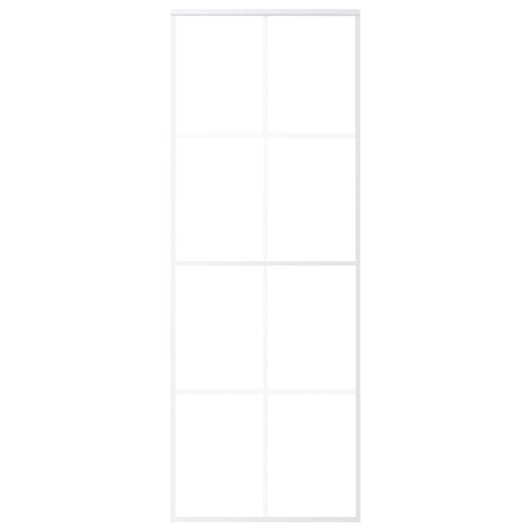 Vidaxl Porte coulissante 76x205 cm Verre ESG et aluminium blanc