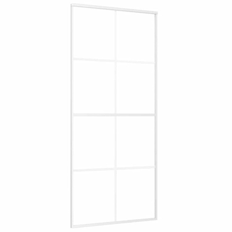 Vidaxl Porte coulissante 90x205 cm Verre ESG et aluminium blanc