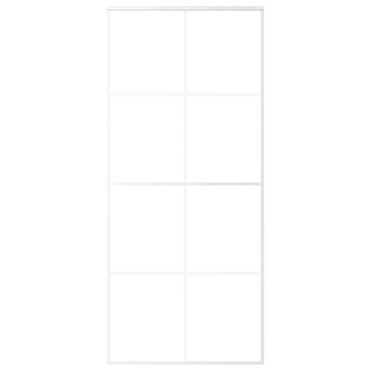 Vidaxl Porte coulissante 90x205 cm Verre ESG et aluminium blanc