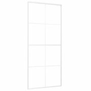 Vidaxl Porte coulissante 90x205 cm Verre ESG mate et aluminium blanc - afbeelding 2