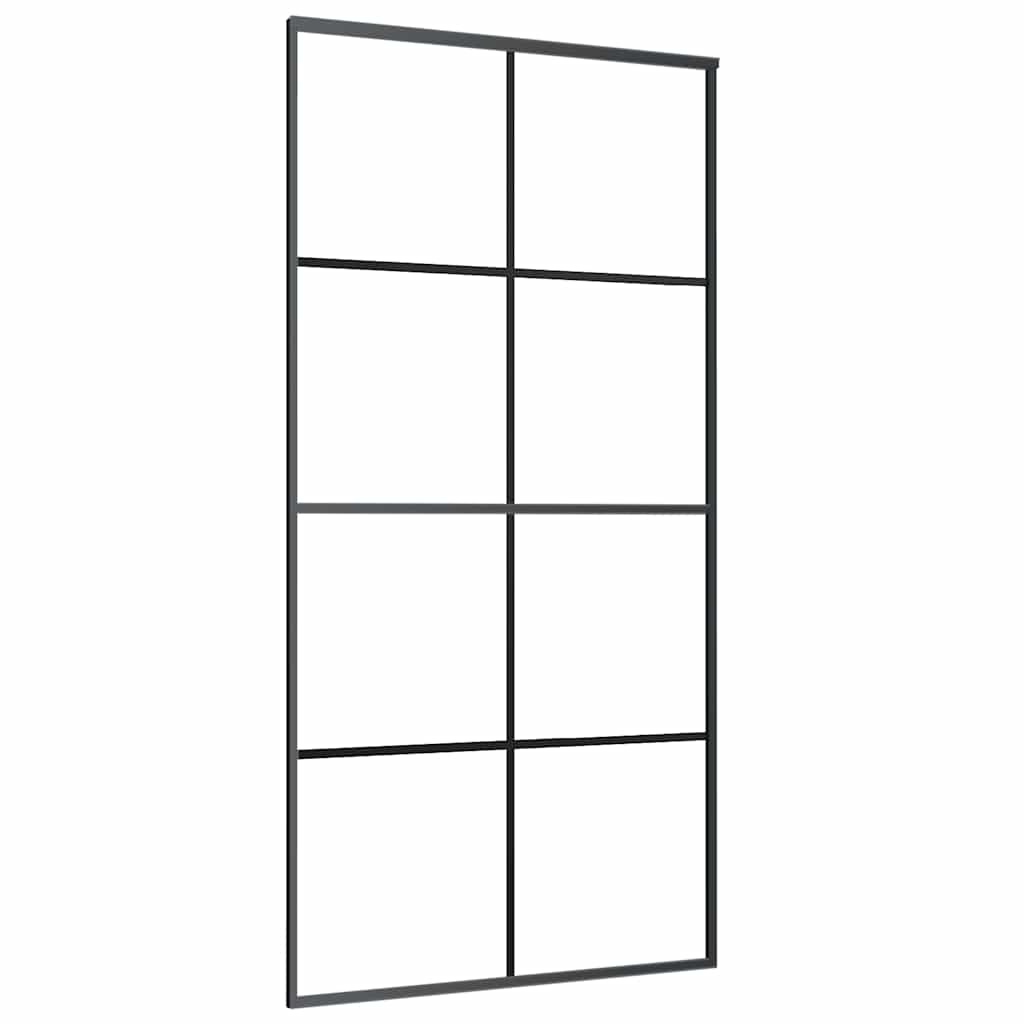 Vidaxl Porte coulissante 102.5x205 cm Verre ESG et noir en aluminium