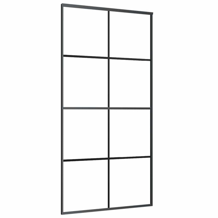 Vidaxl Porte coulissante 102.5x205 cm Verre ESG et noir en aluminium