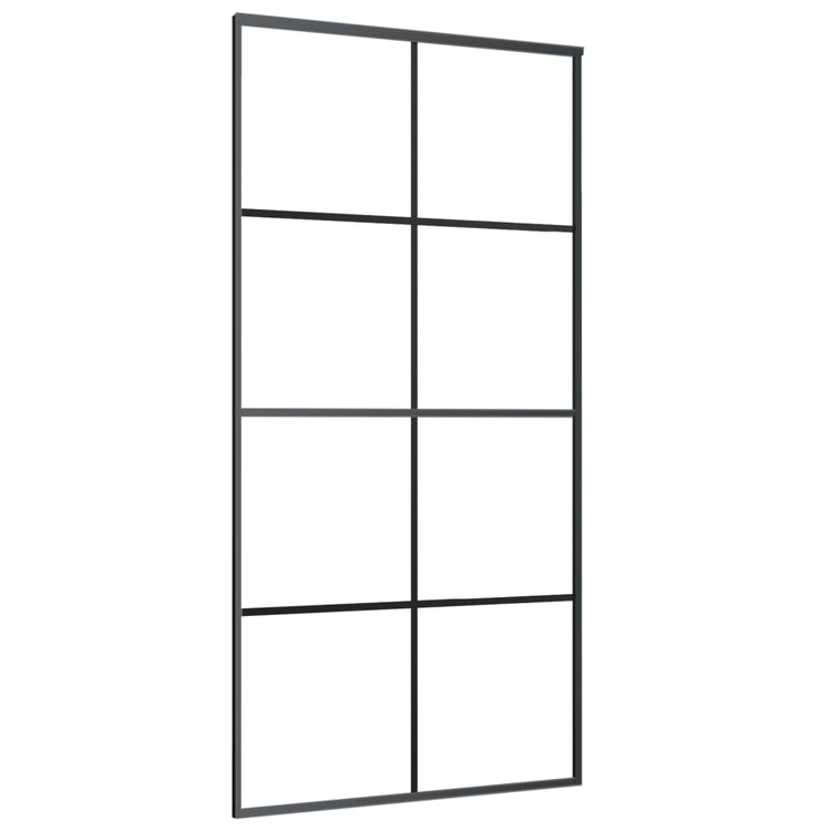 Vidaxl Porte coulissante 102.5x205 cm Verre ESG mate et aluminium noir