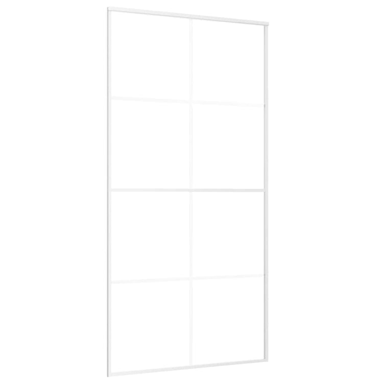 Vidaxl Porte coulissante 102.5x205 cm Verre ESG et aluminium blanc